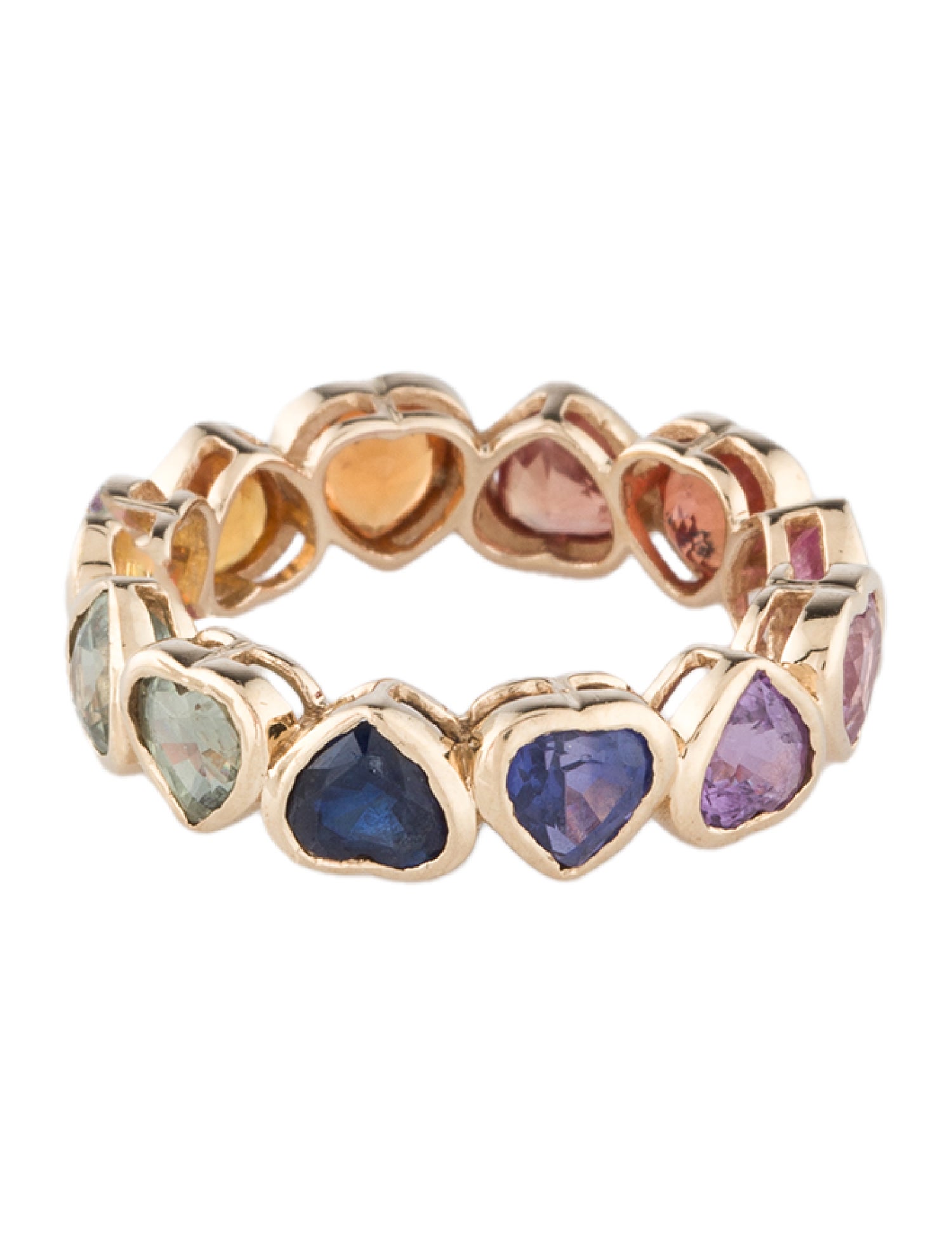 Ring 14K 2.64ctw Sapphire Heart Eternity Band