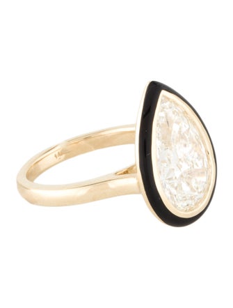 Ring 14K 5.03ct Lab-Grown Diamond & Enamel Cocktail Ring