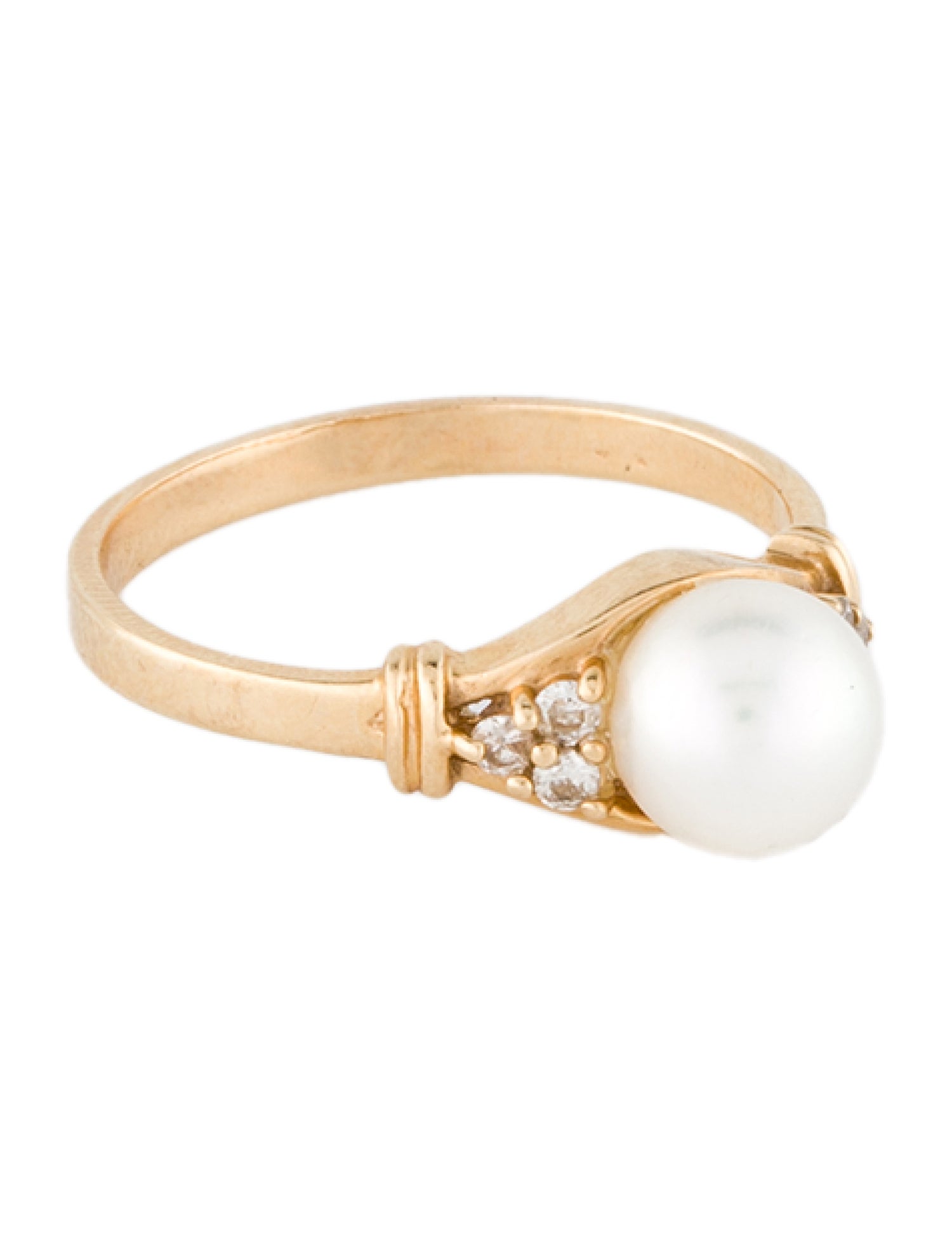 Ring 14K Pearl & Diamond Cocktail Ring