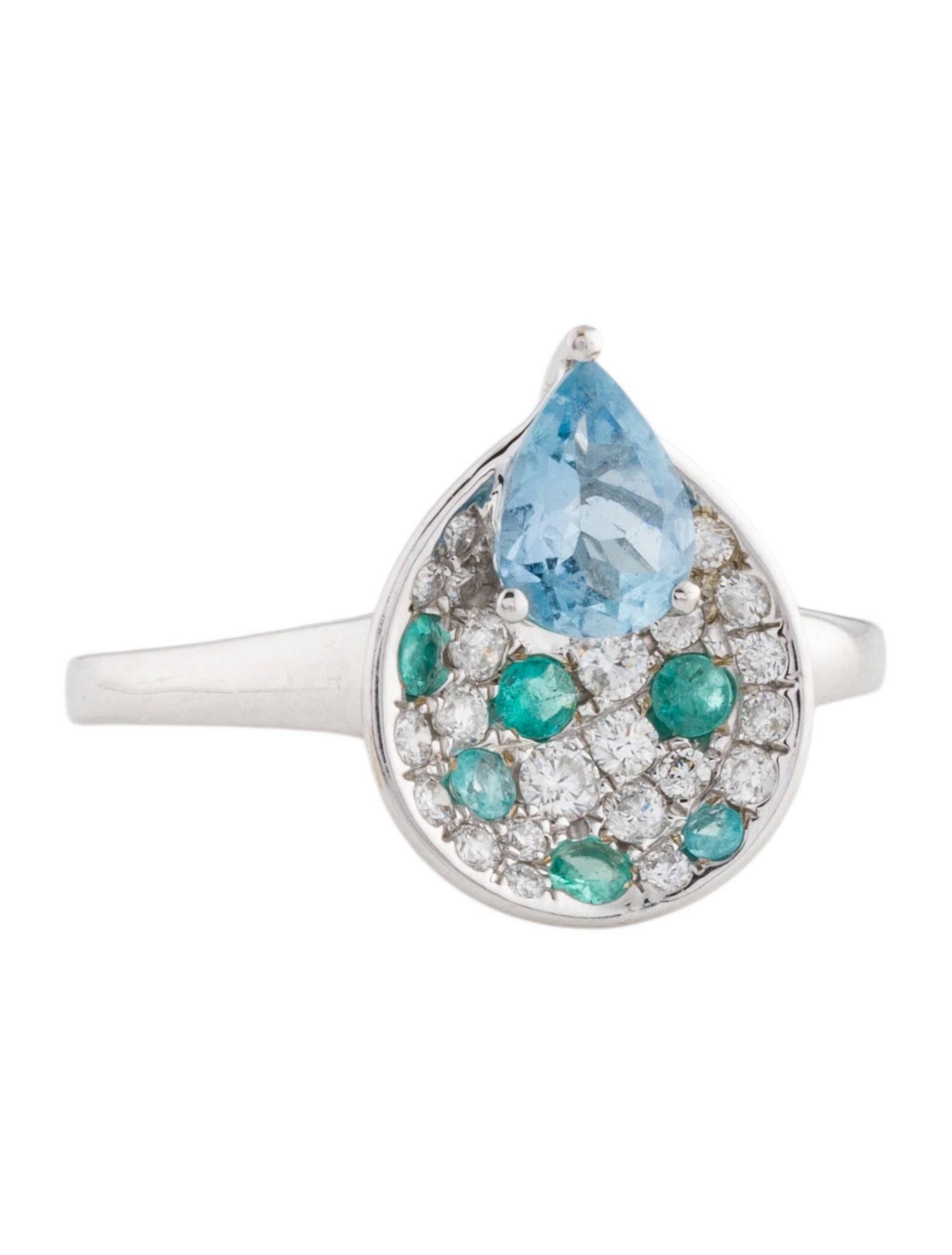 Graziela 18K Aquamarine, Tourmaline & Diamond Cocktail Ring