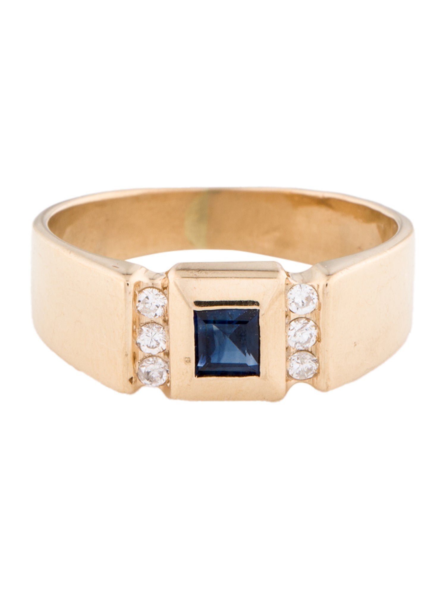 Ring 14K Sapphire & Diamond Band Ring