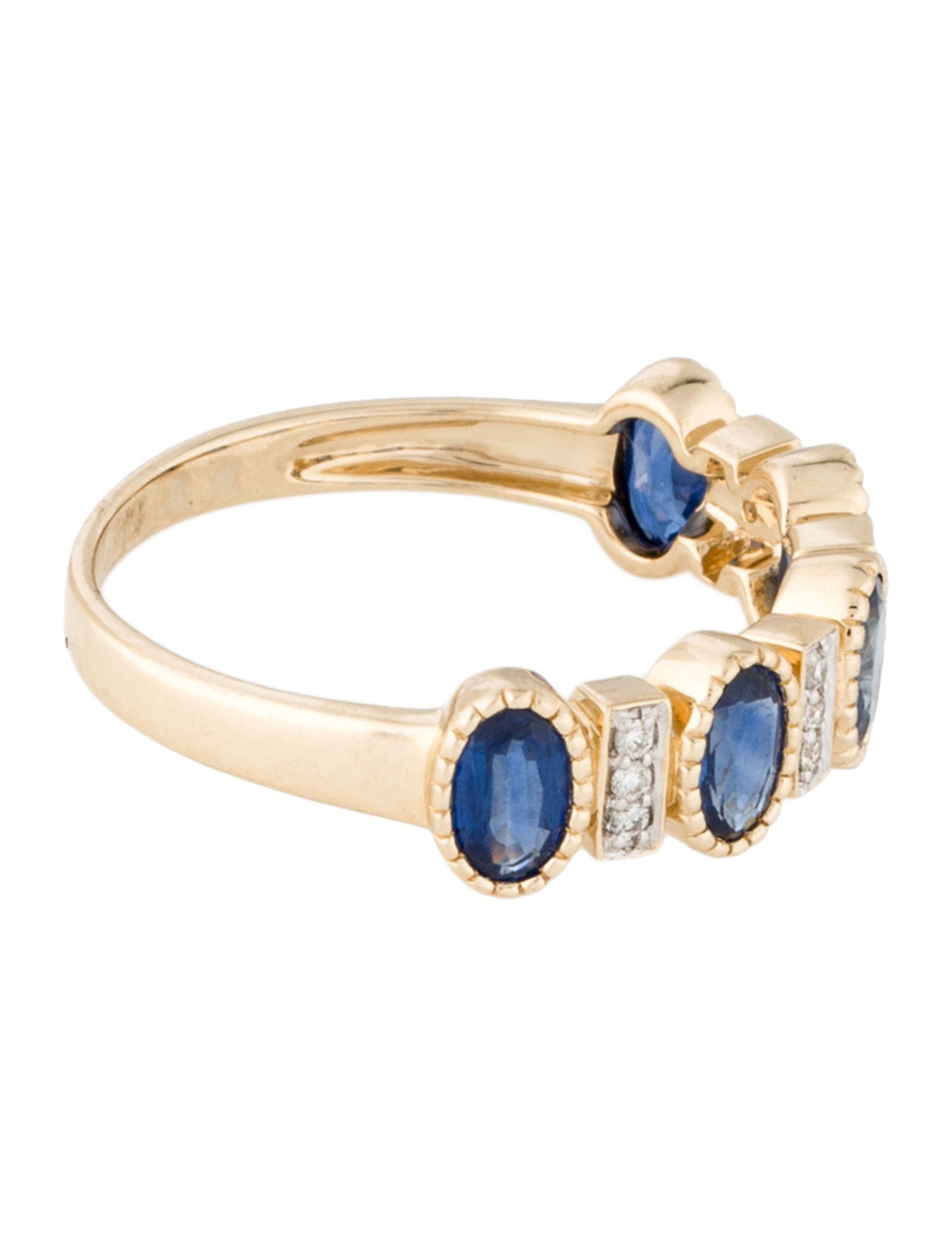 Ring 14K 1.05ctw Sapphire & Diamond Band Ring