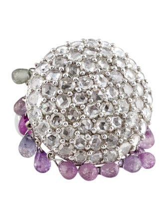 Ring 18K Diamond & Sapphire Cocktail Ring