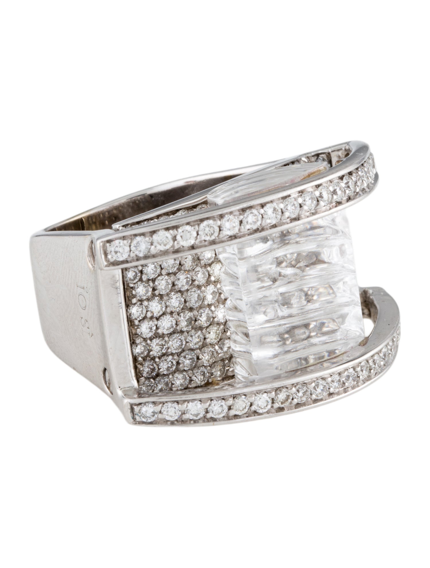 Ring Io Si 18K Quartz & Diamond Cocktail Ring