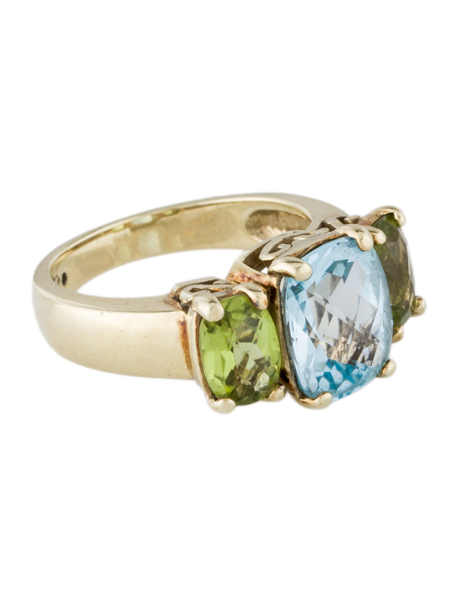 Ring 14K Topaz & Peridot Cocktail Ring