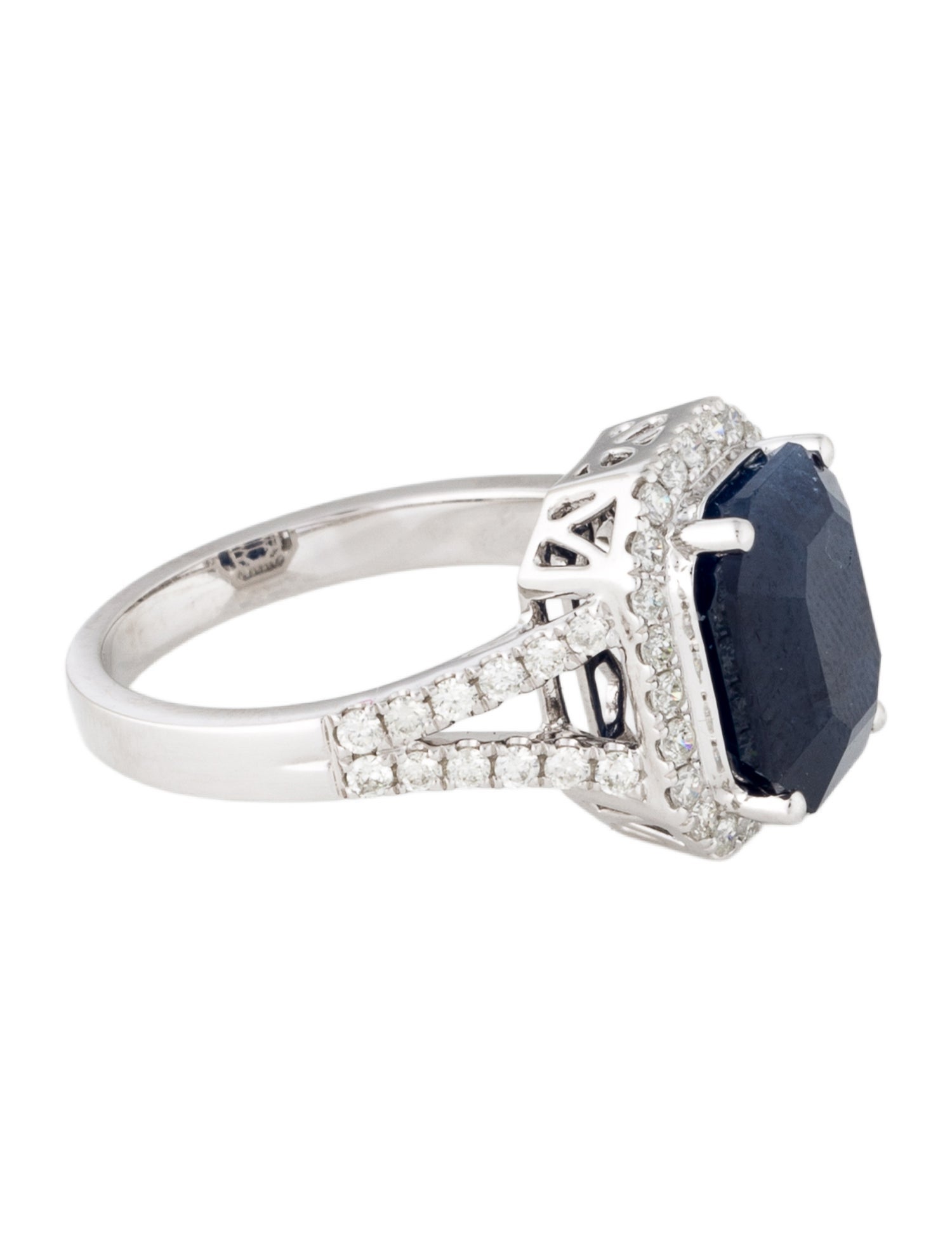 Ring 14K 6.08ct Sapphire & Diamond Cocktail Ring