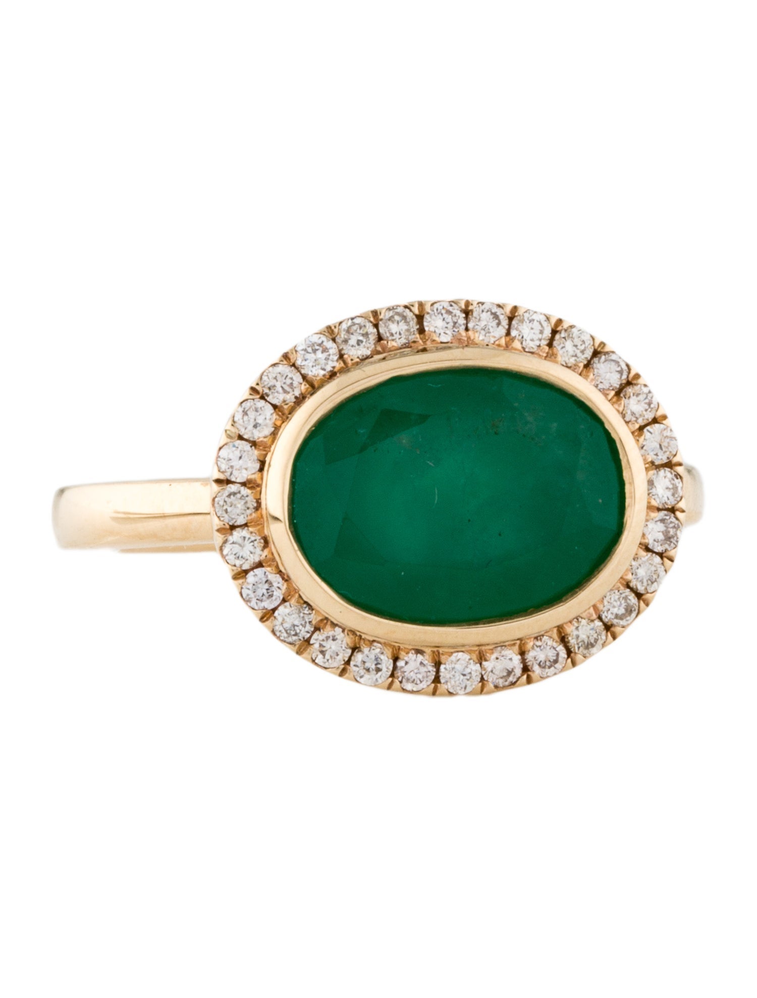 Ring 14K 2.56ct Emerald & Diamond Cocktail Ring