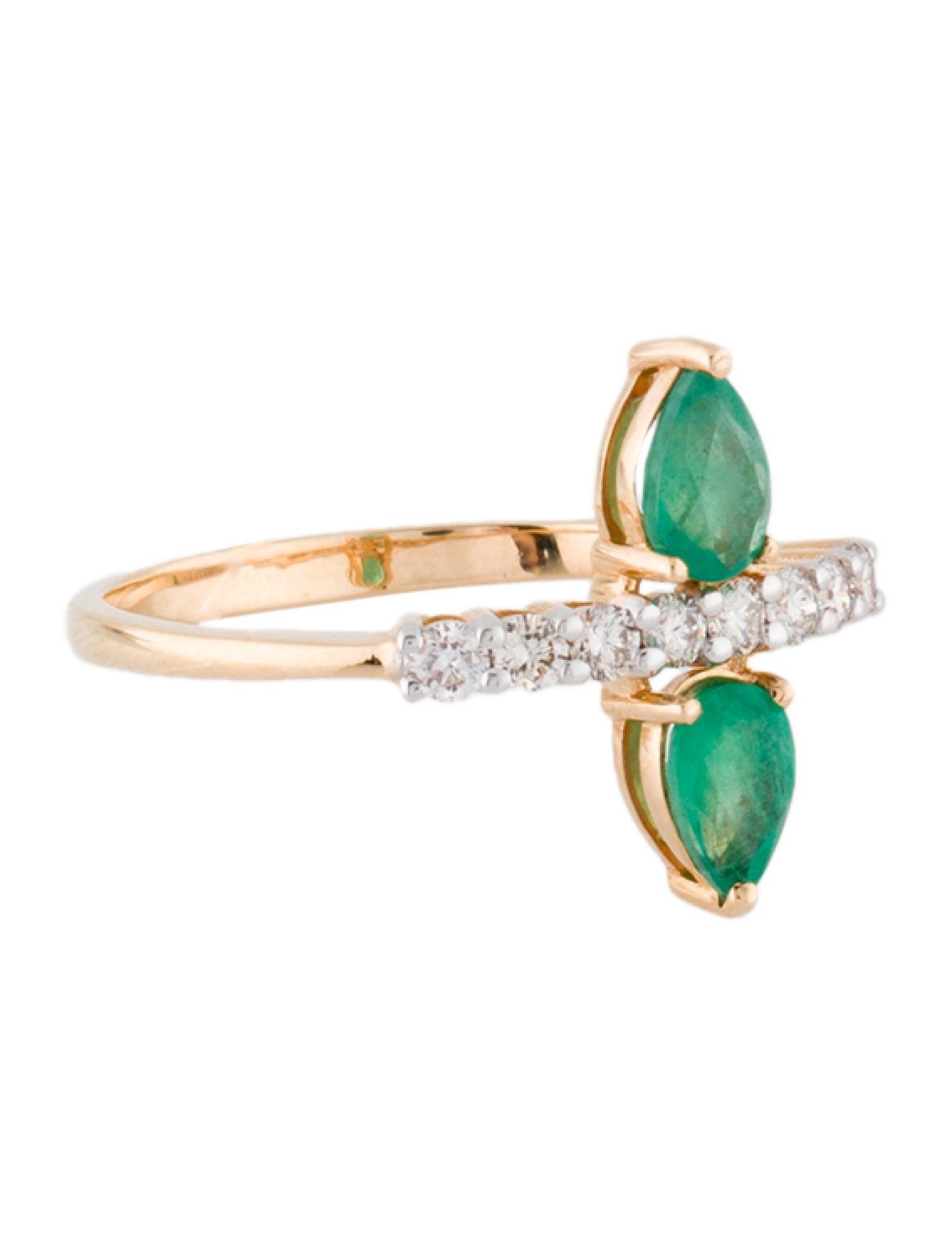 Ring 18K Emerald & Diamond Cocktail Ring