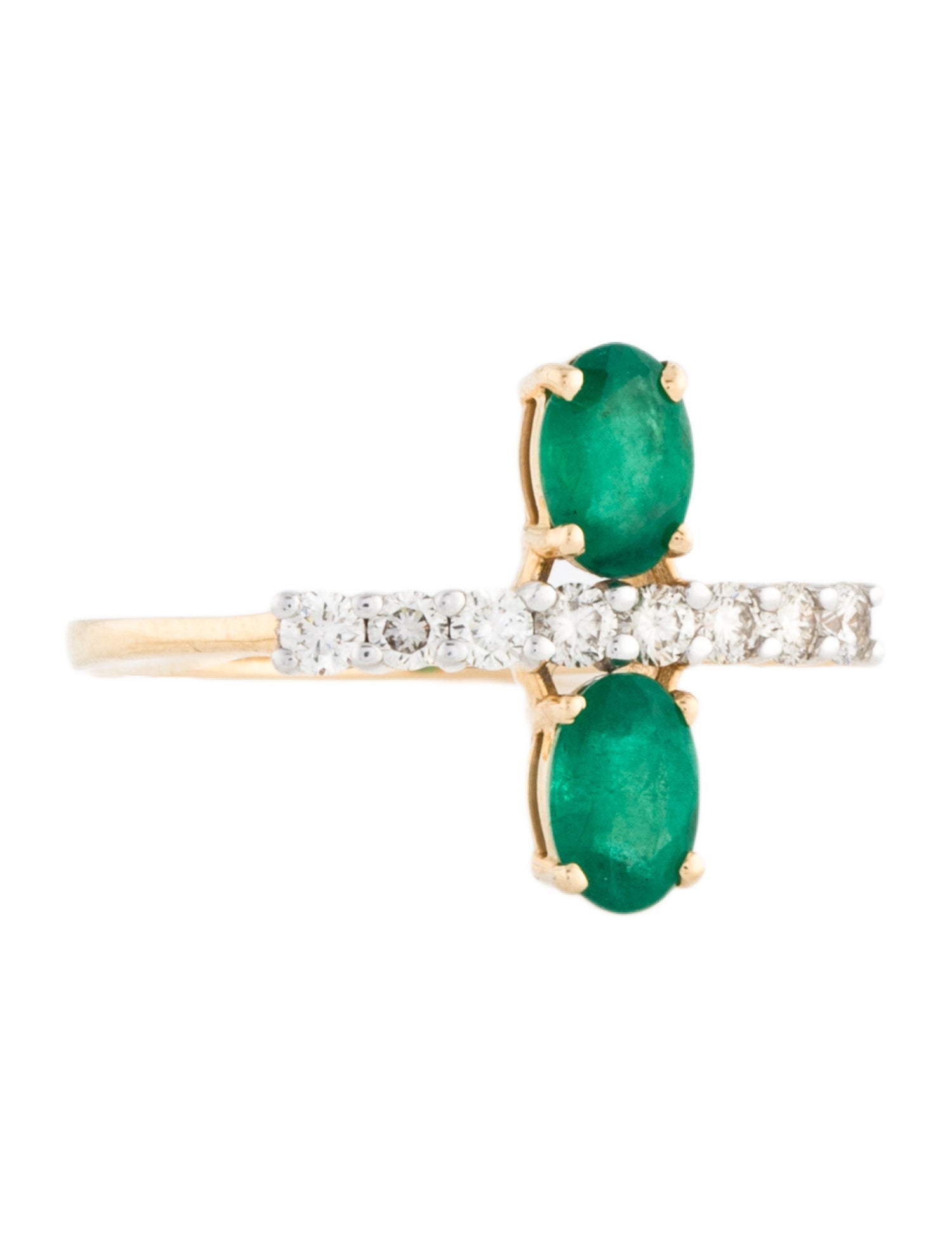 Ring 18K Emerald & Diamond Cocktail Ring