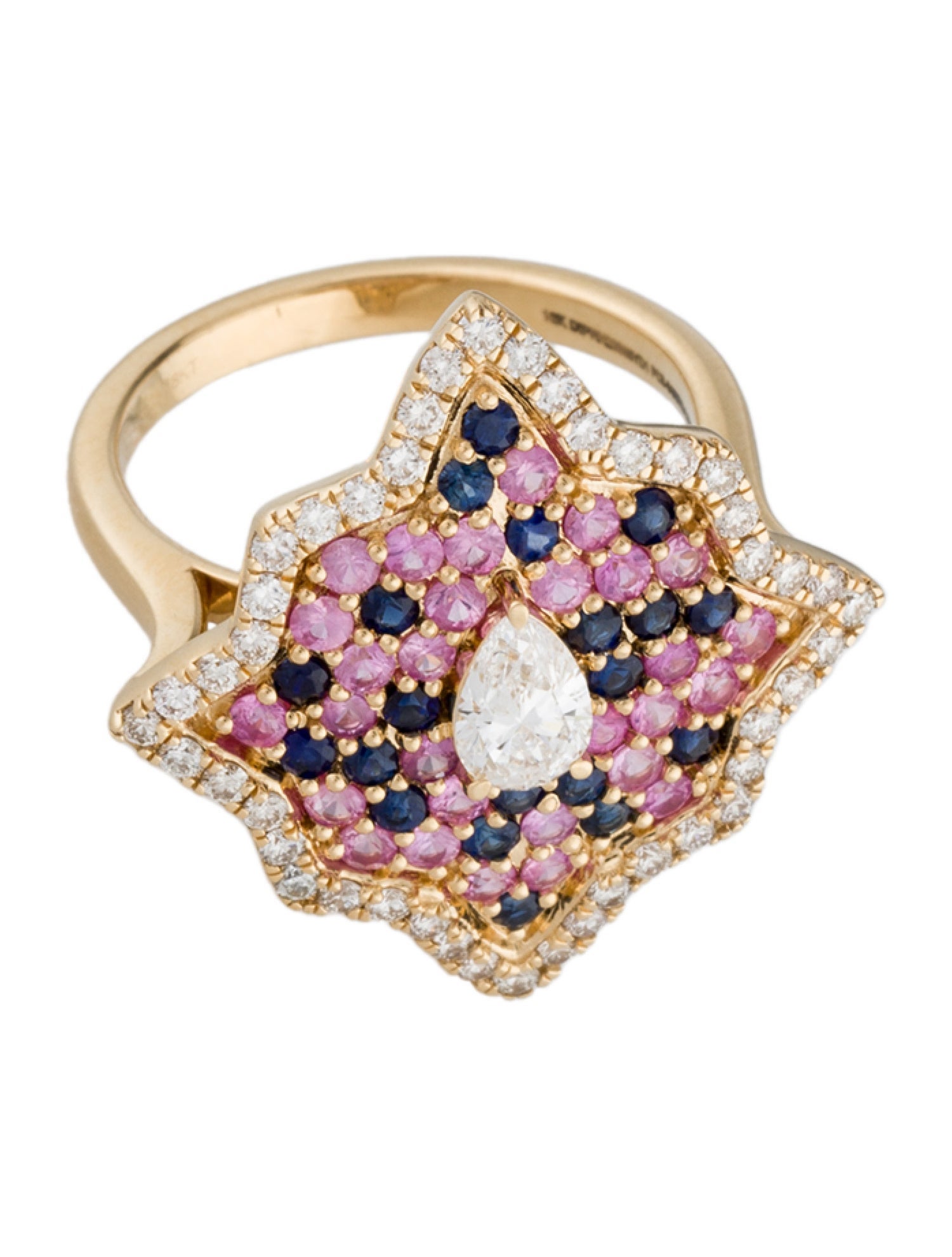 Ring 18K Diamond & Sapphire Cocktail Ring