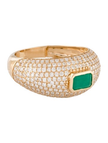 Ring Cocktail 18K Emerald & Diamond 7