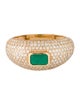 Ring 18K Emerald & Diamond Cocktail Ring