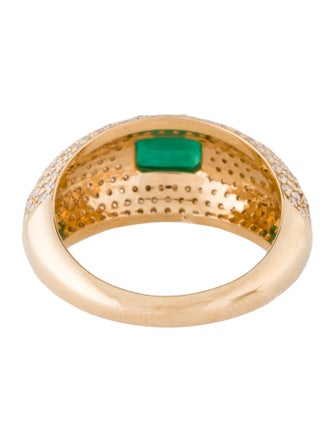 Ring 18K Emerald & Diamond Cocktail Ring