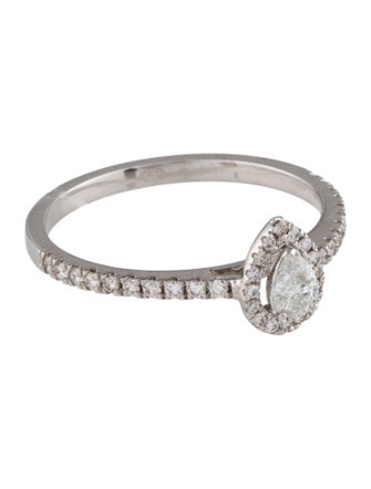 Ring 18K Diamond Halo Stackable Cocktail Ring