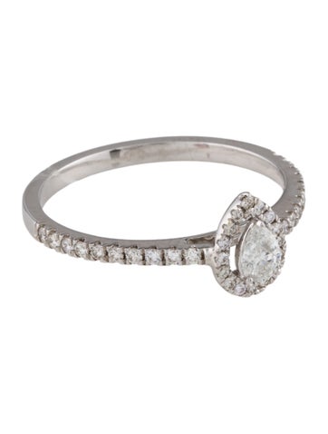 Ring Band 18K Diamond Halo Stackable Cocktail 7
