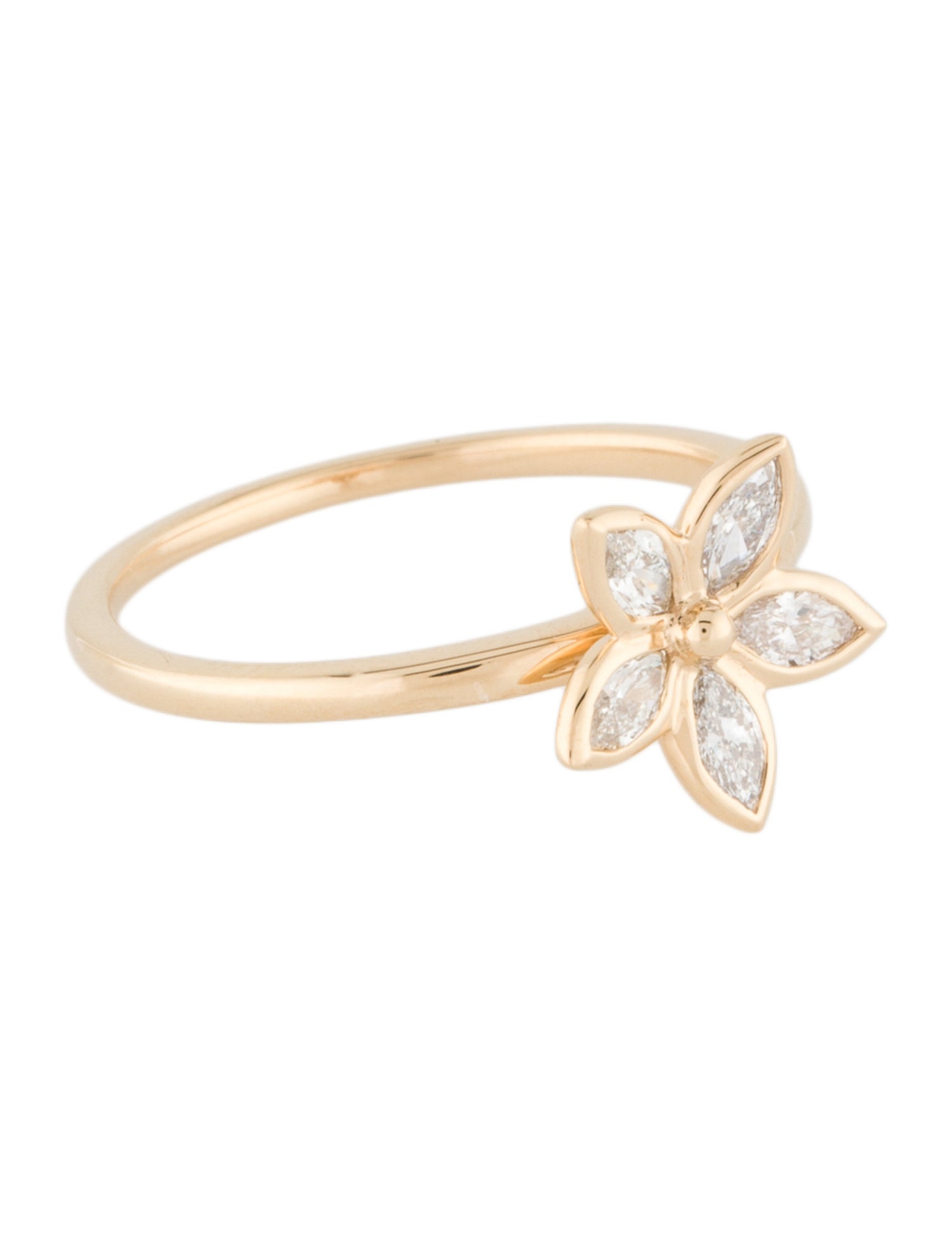 Ring 18K Diamond Flower Cocktail Ring