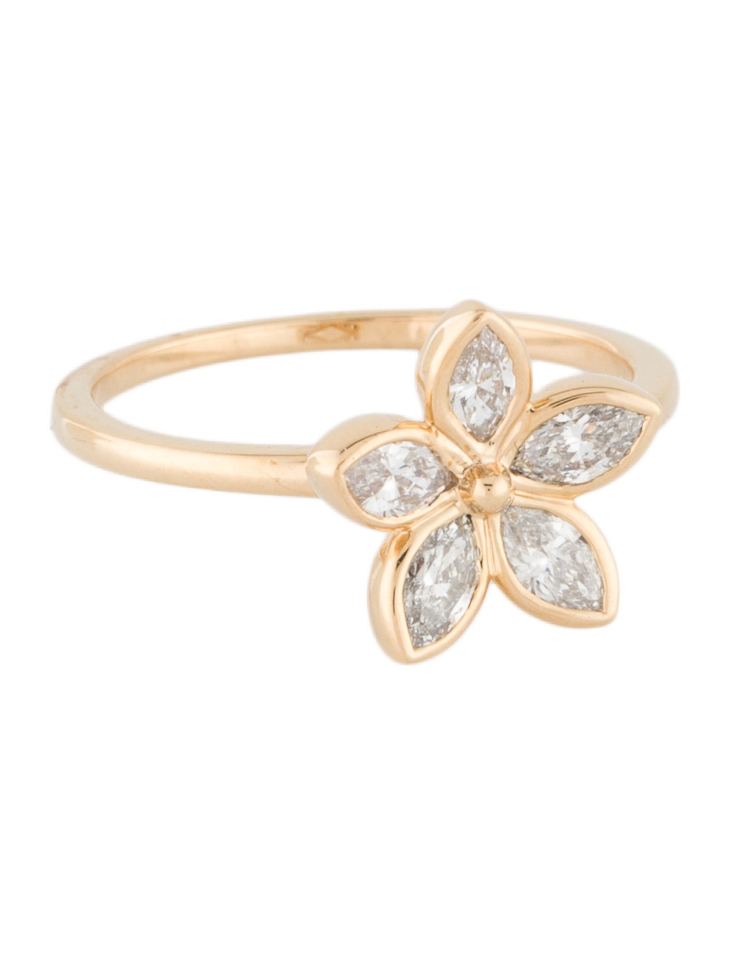 Ring 18K Diamond Flower Cocktail Ring