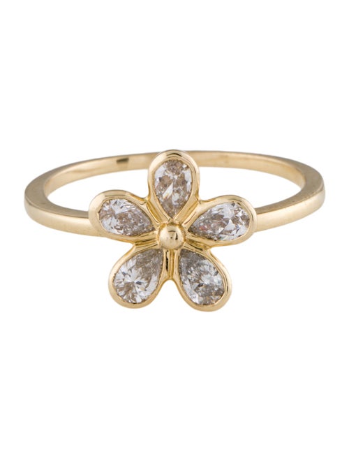 Ring 18K Diamond Flower Cocktail Ring