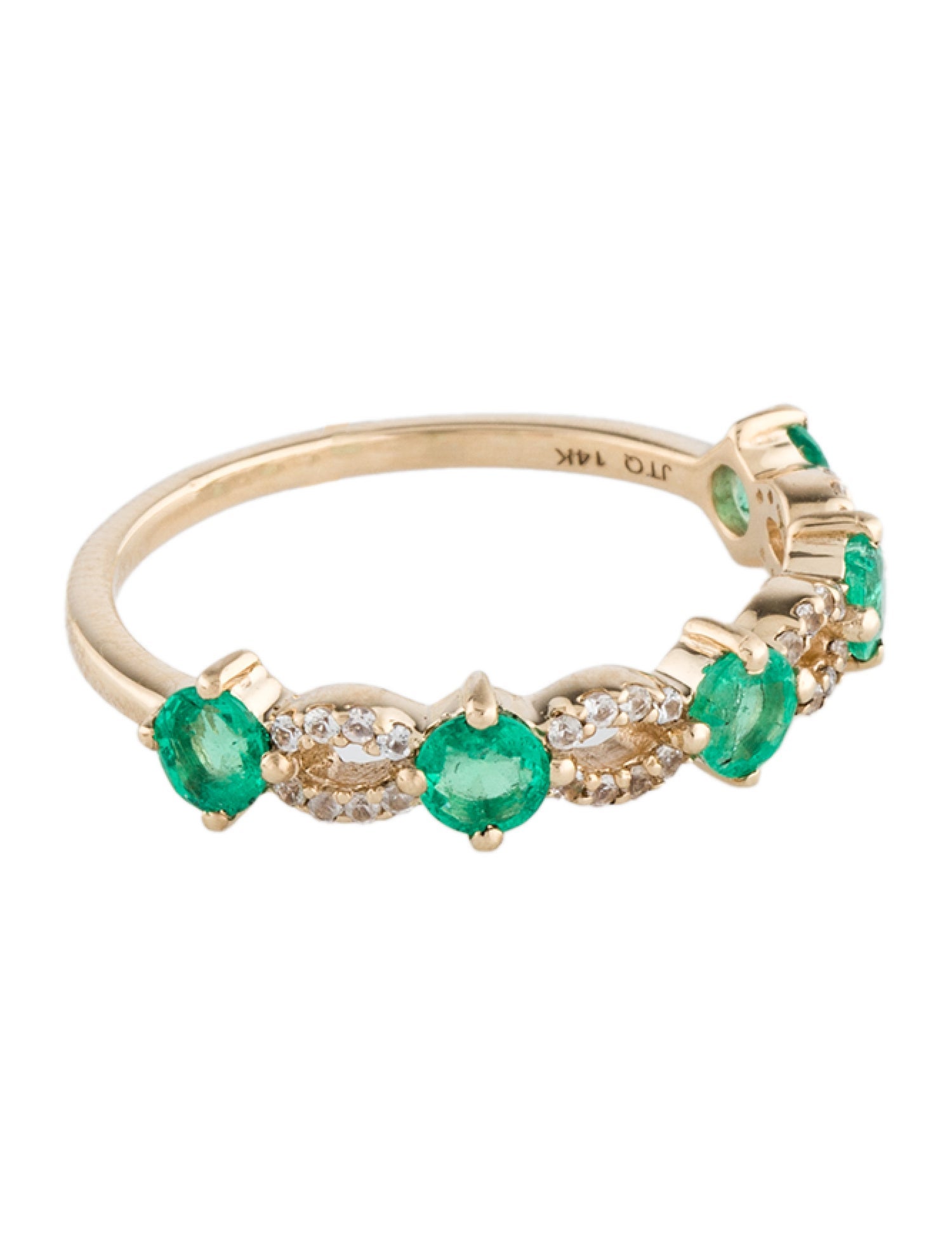 Ring 14K Emerald & Sapphire Band