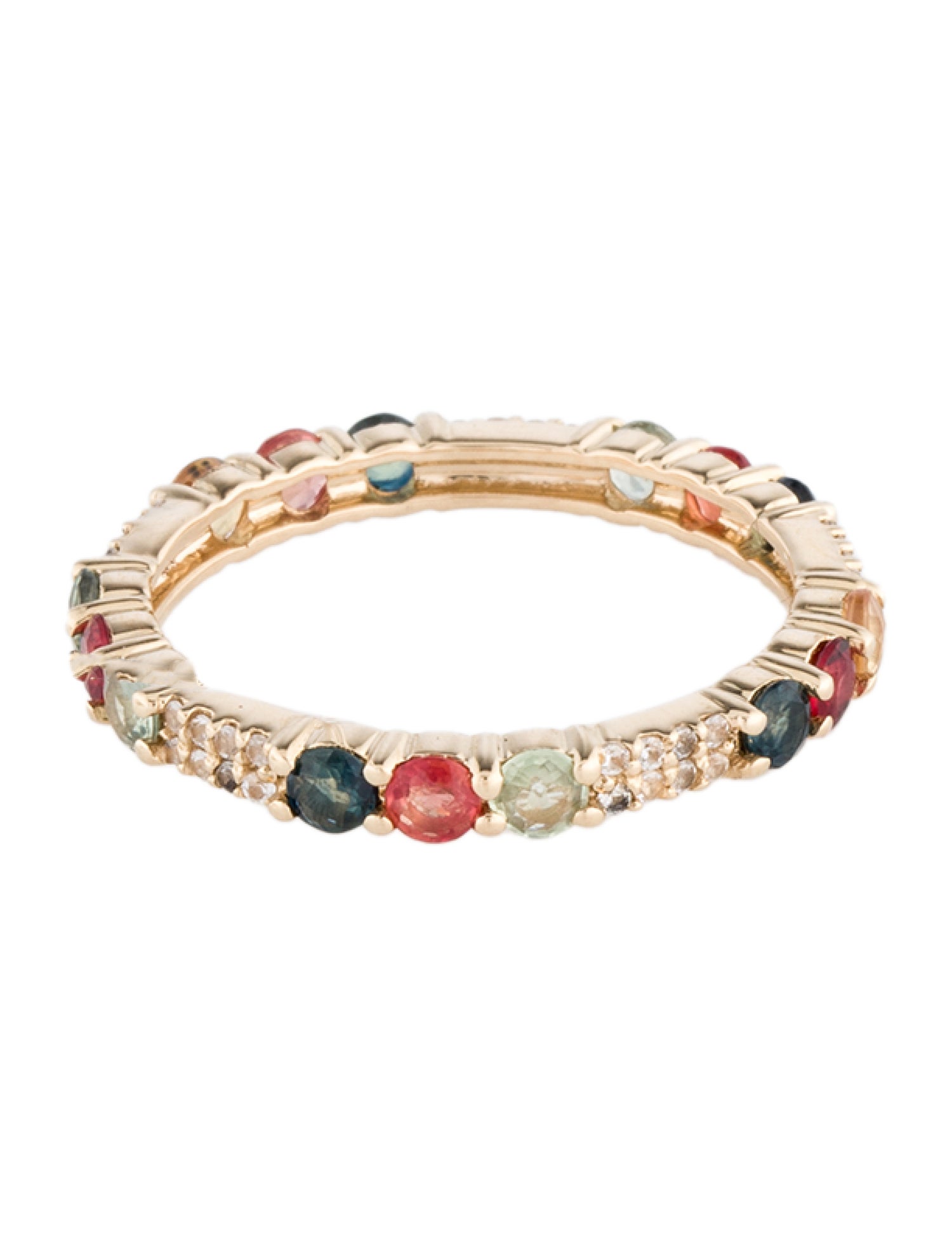 Ring 14K 1.24ctw Sapphire Station Band