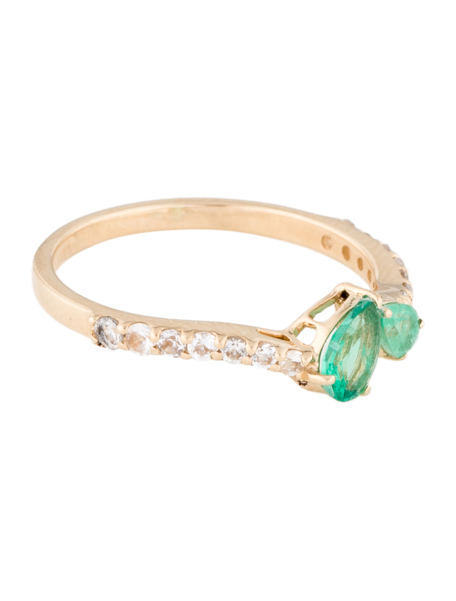 Ring 14K Emerald & Sapphire Toi et Moi Ring