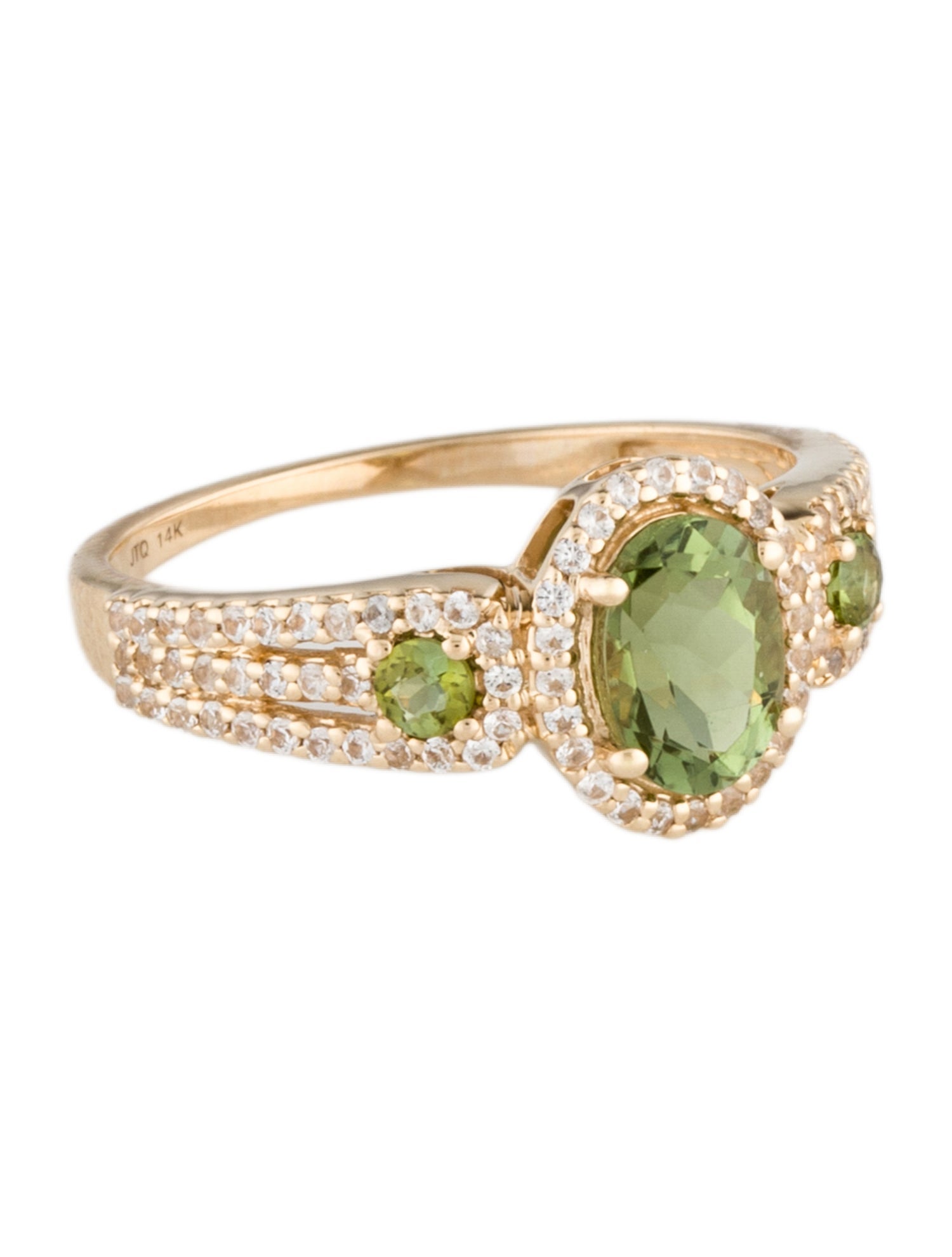 Ring 14K Tourmaline & Sapphire Cocktail Ring