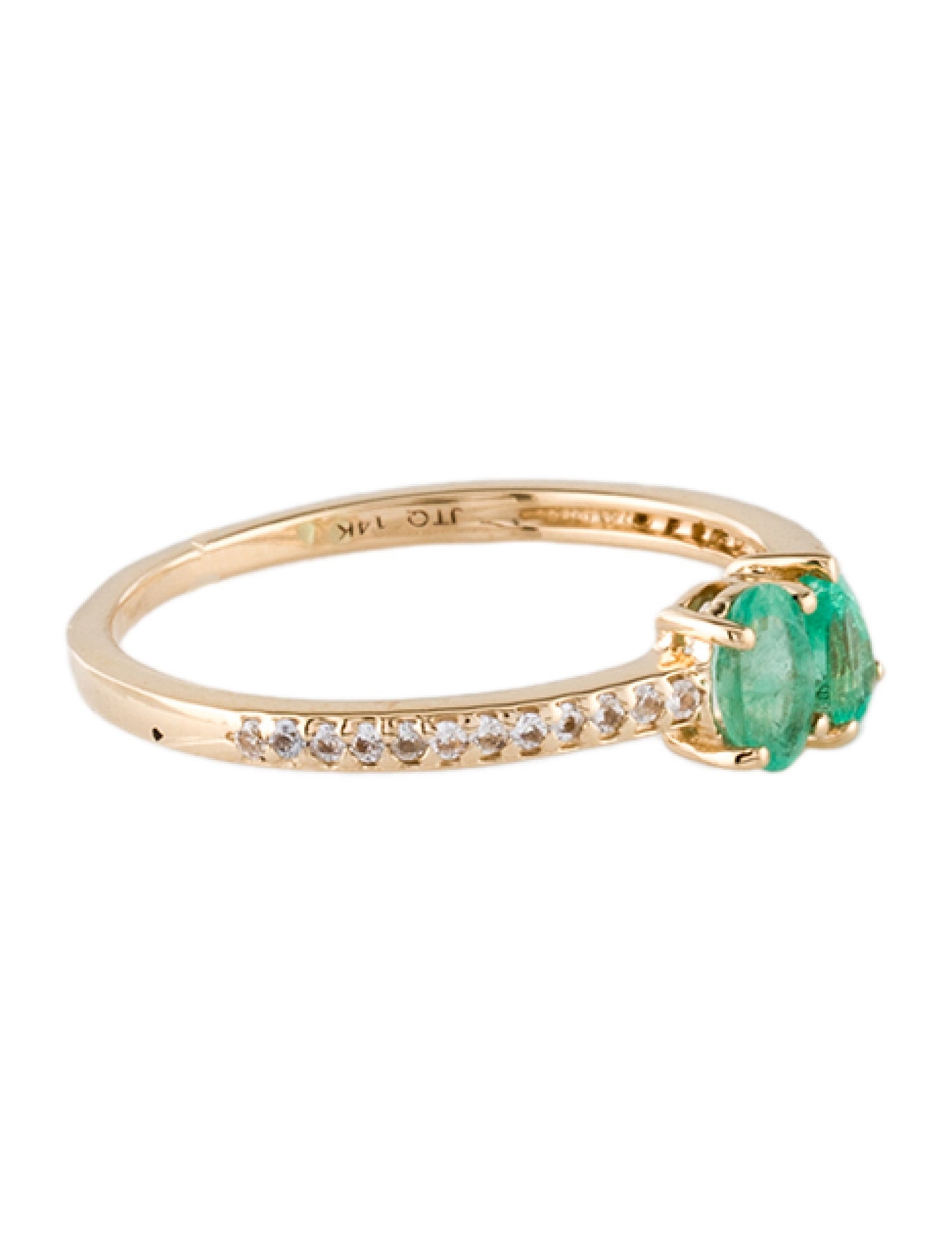 Ring 14K Emerald & Sapphire Band