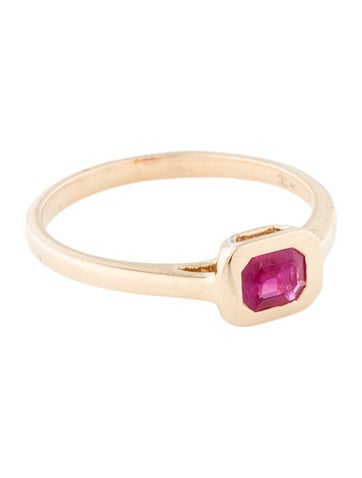 Ring Cocktail 14K Ruby Band 7.25