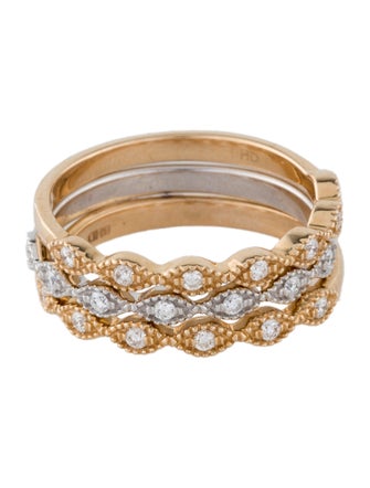 Ring 14K Diamond Triple Band Set