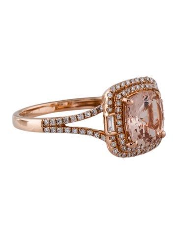 Ring Engagement 14K 1.52ct Morganite & Diamond 7
