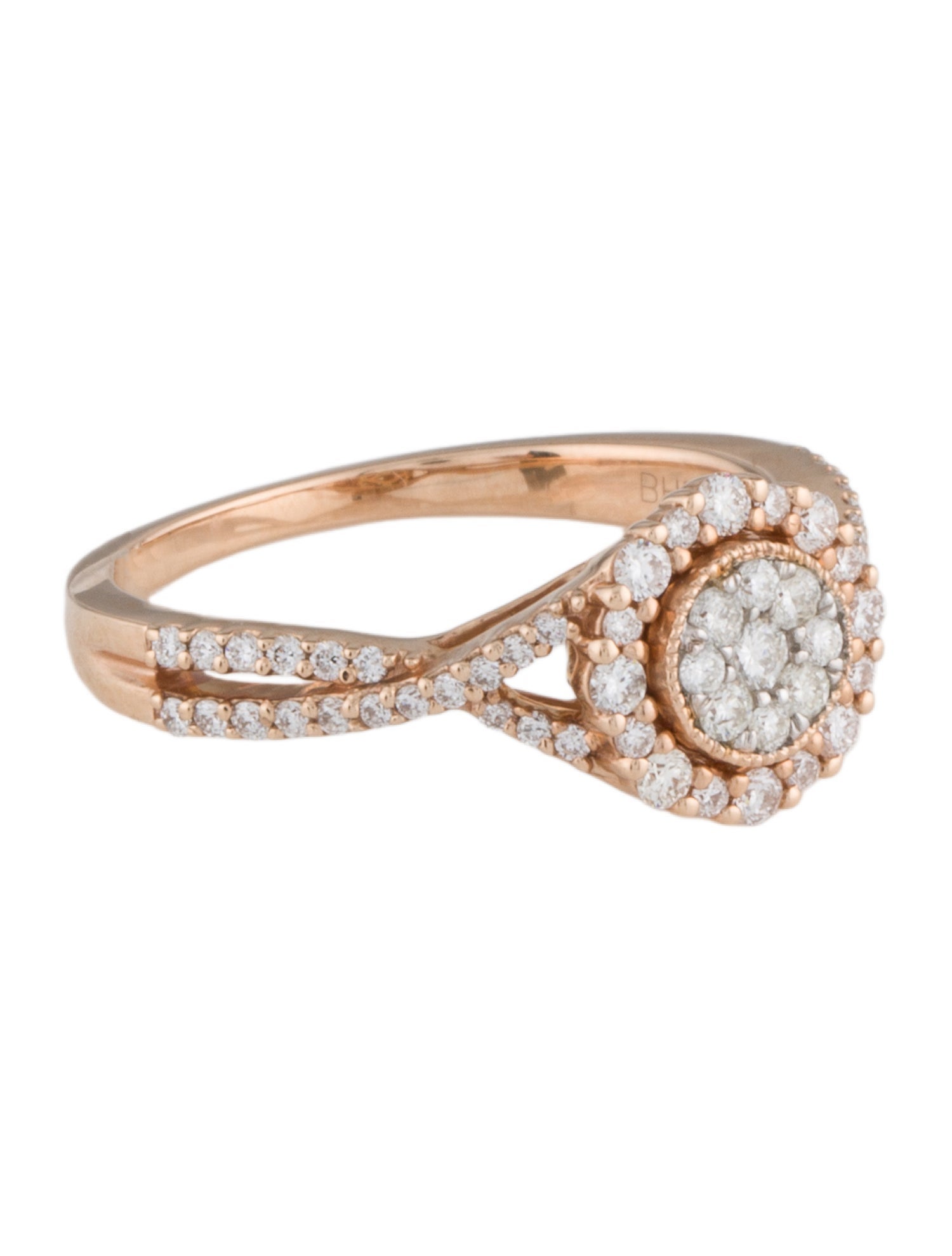 Ring 14K Diamond Halo Cocktail Ring