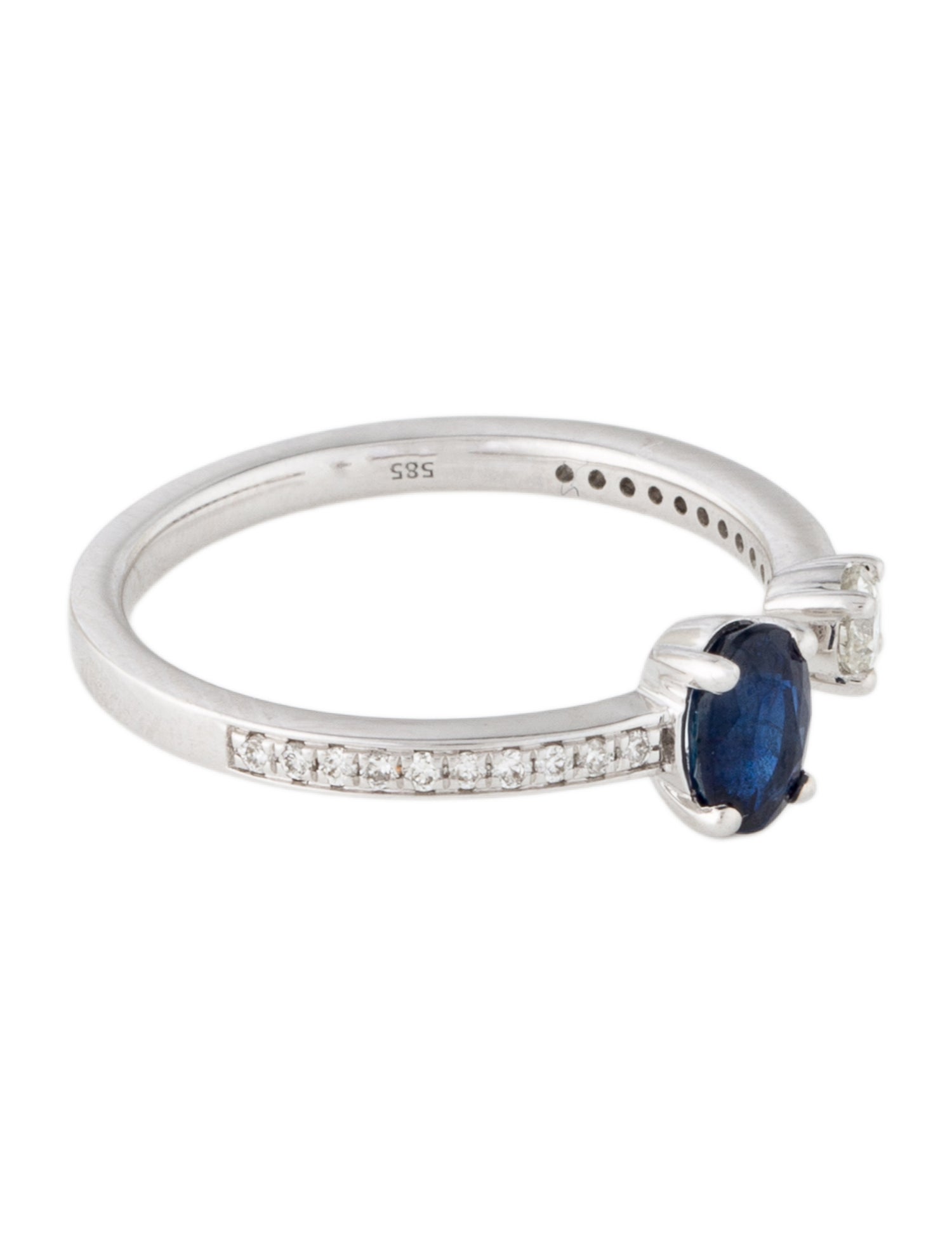 Ring 14K Sapphire & Diamond Band