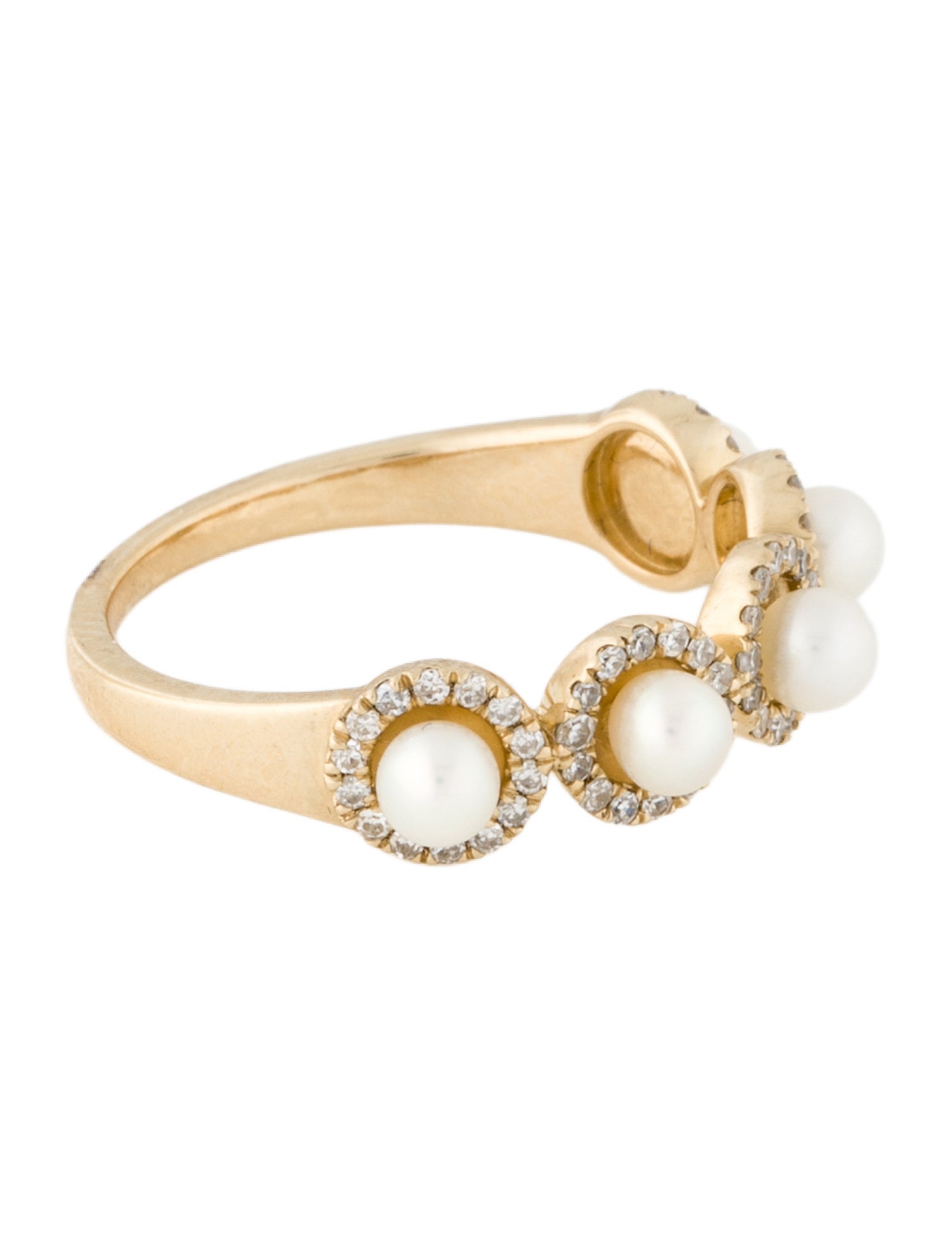 Ring 14K Pearl & Diamond Band
