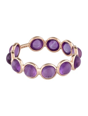 Ring Band 14K Amethyst Eternity 6