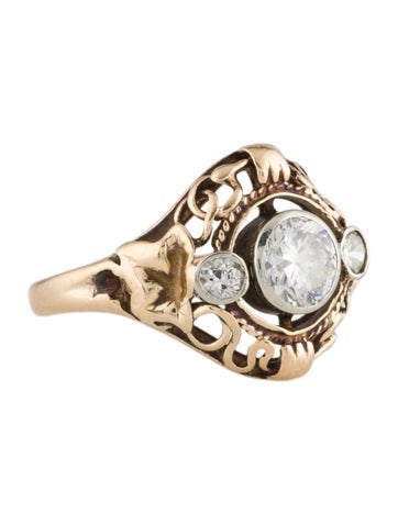 Ring Cocktail 14K Vintage Diamond 5