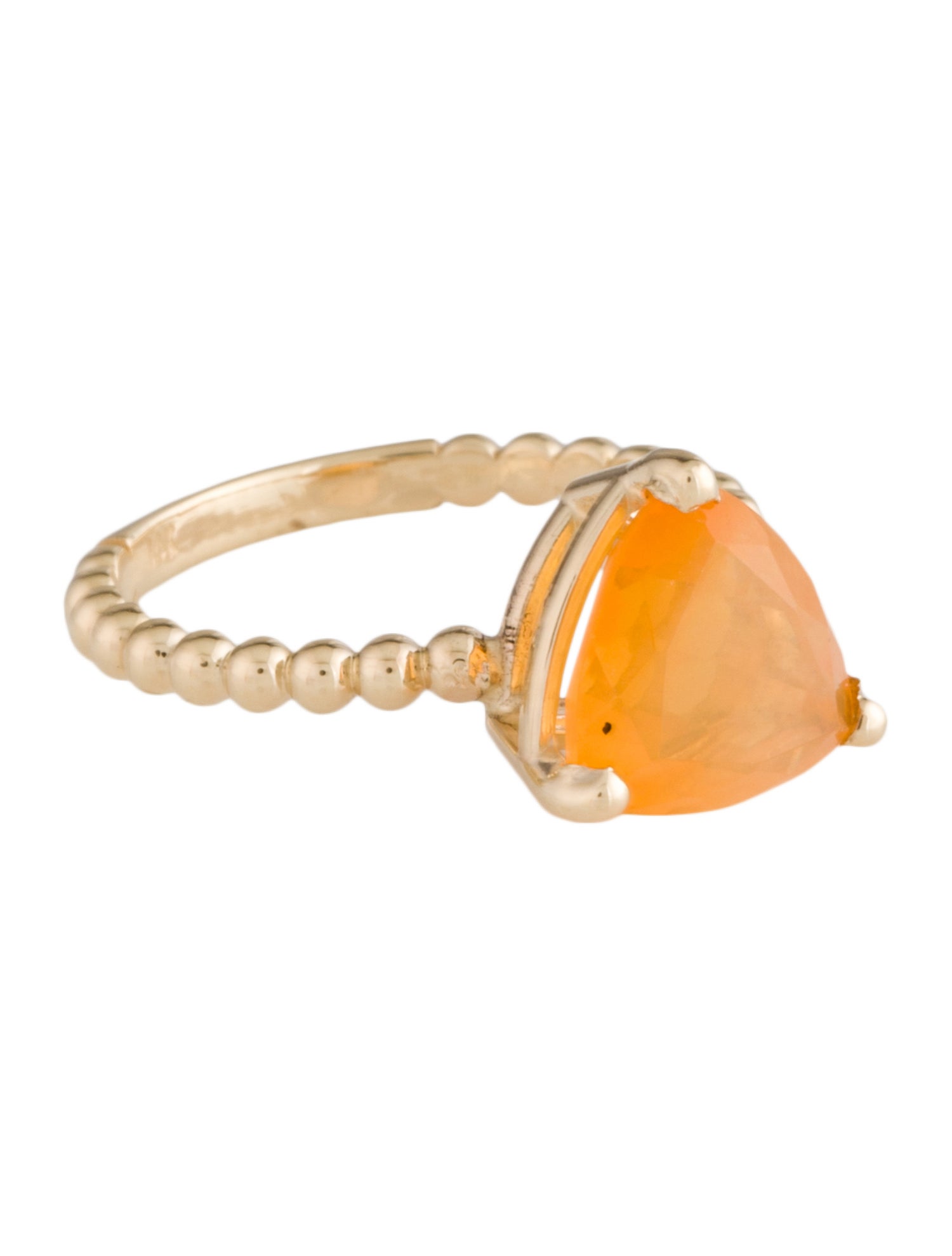 Ring 14K 1.68ct Fire Opal Solitaire Cocktail Ring