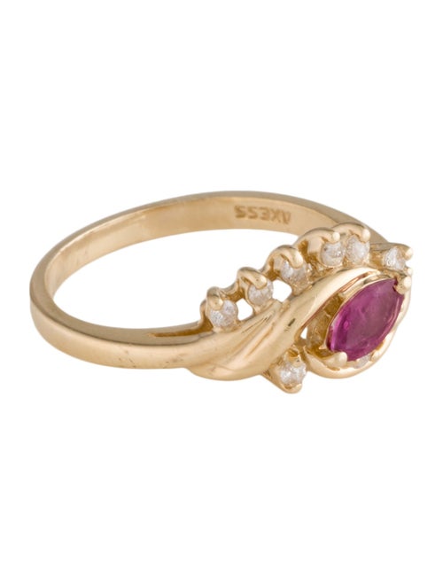 Ring 14K Ruby & Diamond Cocktail Ring