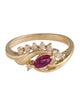 Ring 14K Ruby & Diamond Cocktail Ring