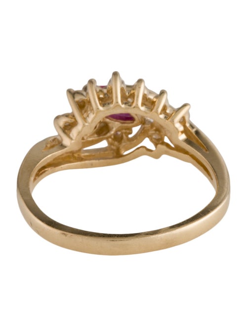 Ring 14K Ruby & Diamond Cocktail Ring