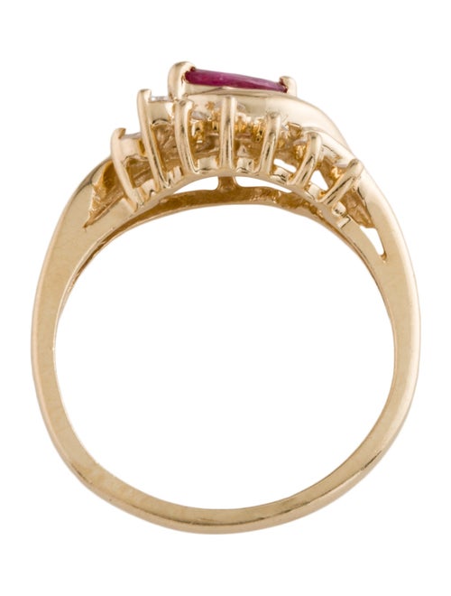 Ring 14K Ruby & Diamond Cocktail Ring