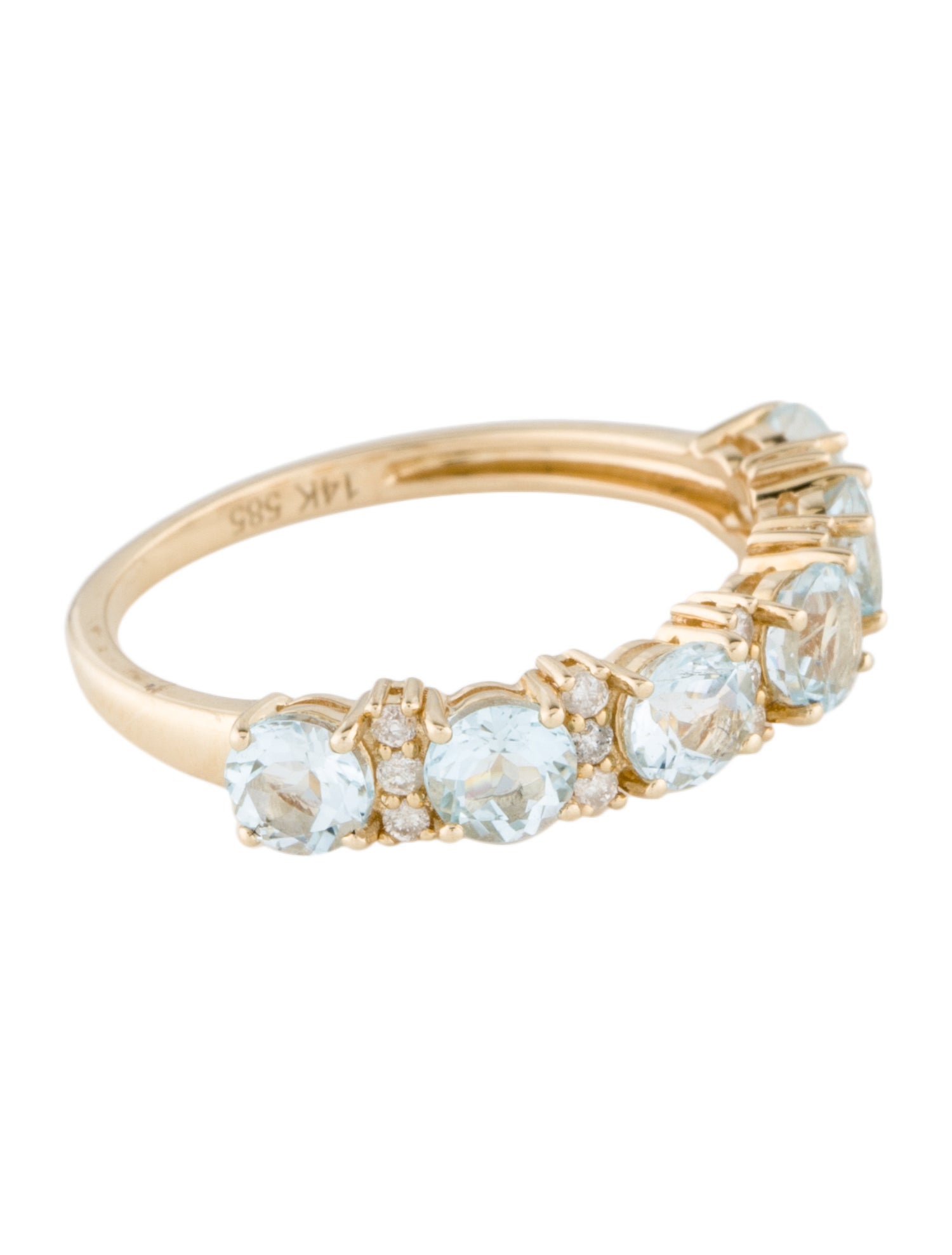 Ring 14K Topaz & Diamond Band