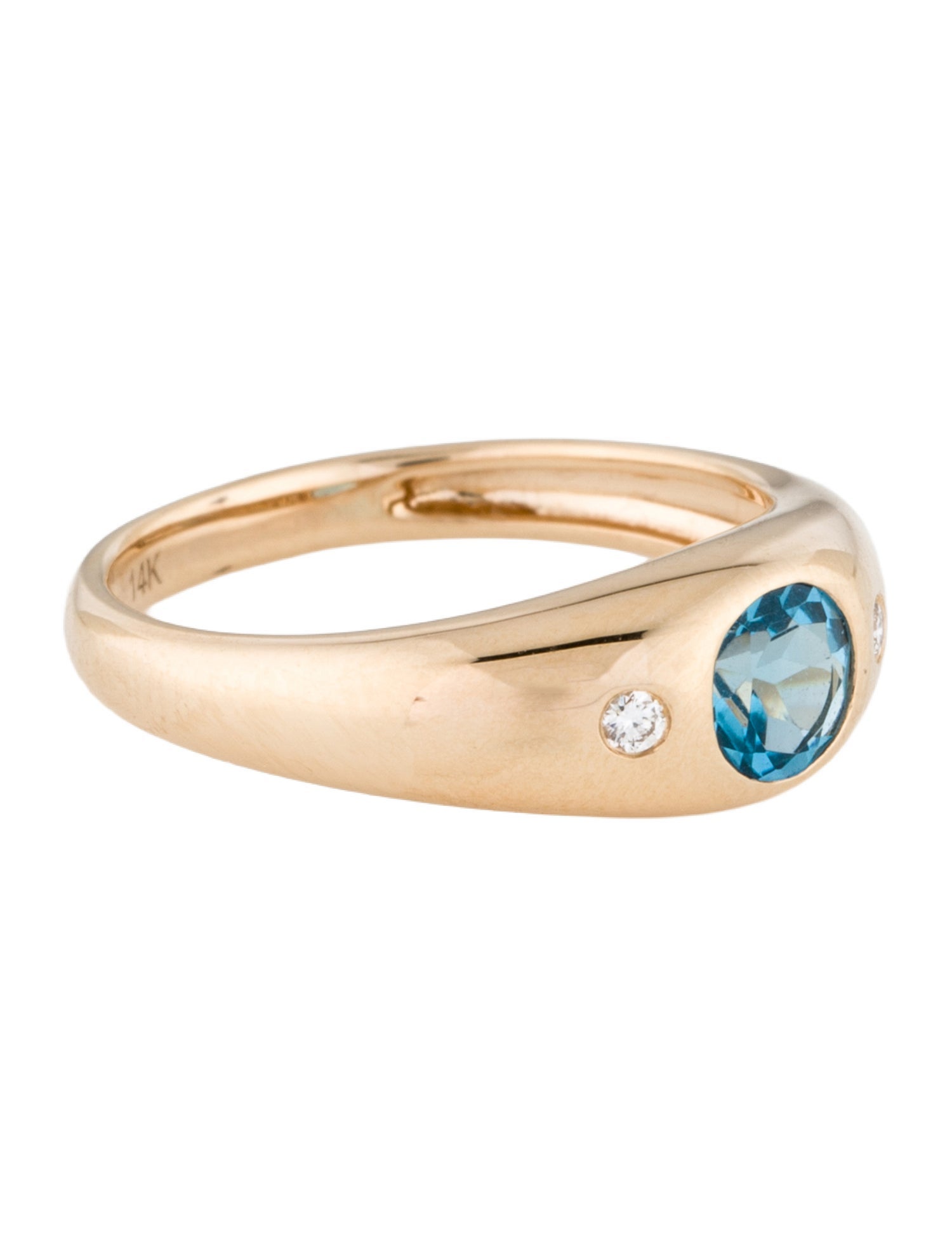 Ring 14K Topaz & Diamond Band