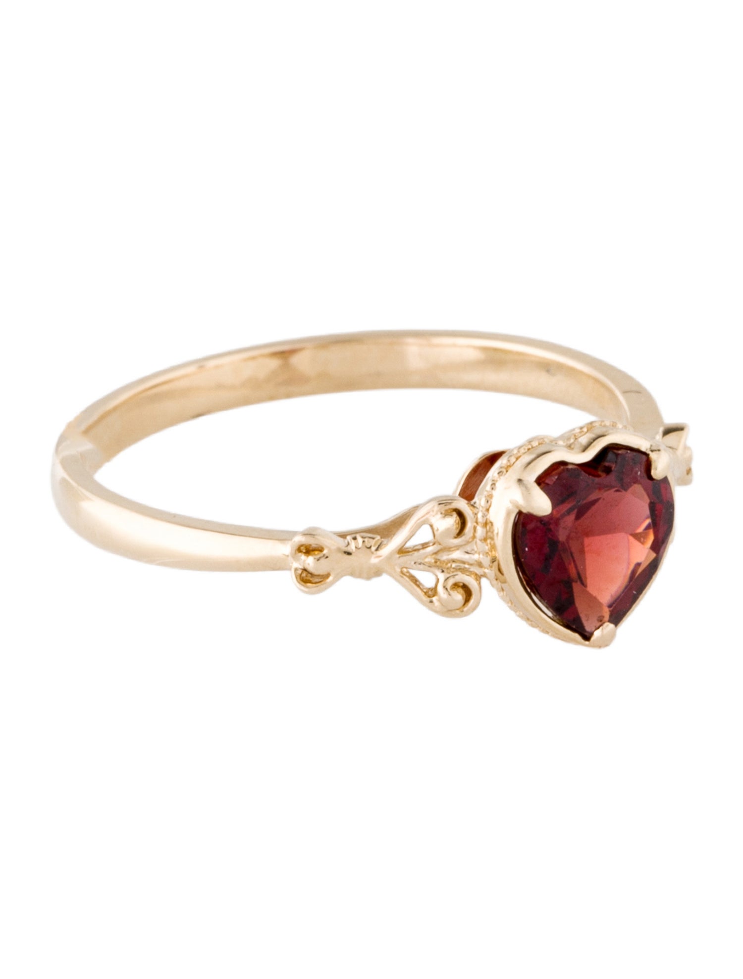 Ring 14K 1.17ct Garnet Heart Cocktail Ring