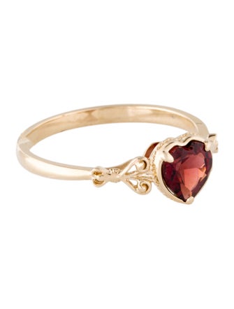 Ring 14K 1.17ct Garnet Heart Cocktail Ring