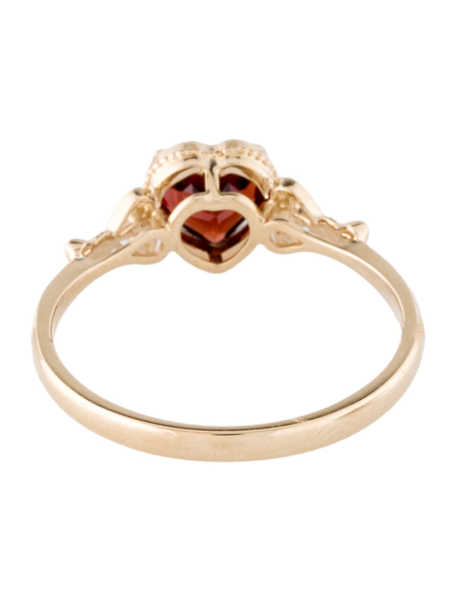 Ring 14K 1.17ct Garnet Heart Cocktail Ring