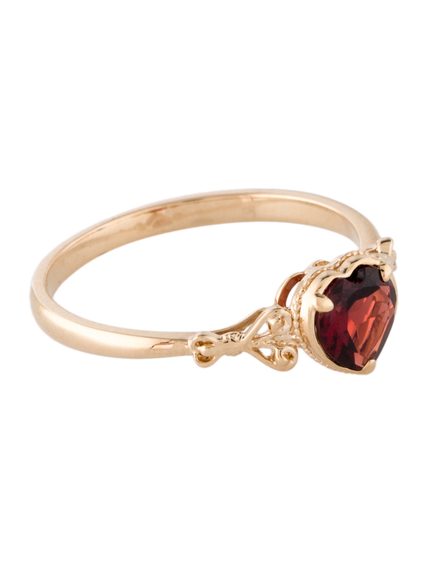Ring 14K Garnet Heart Cocktail Ring