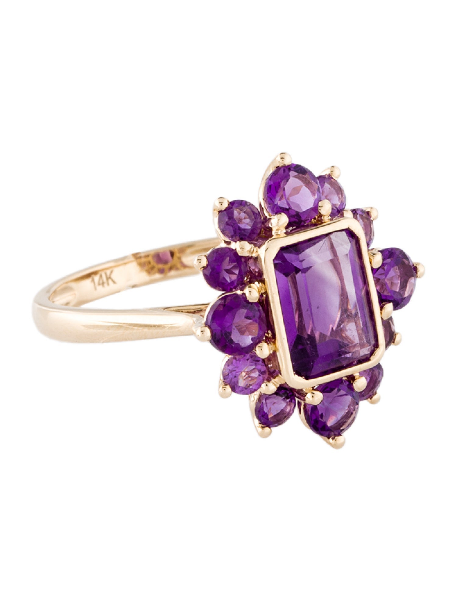 Ring 14K 1.27ct Amethyst Cocktail Ring