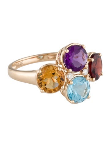 Ring Cocktail 14K Multistone 6