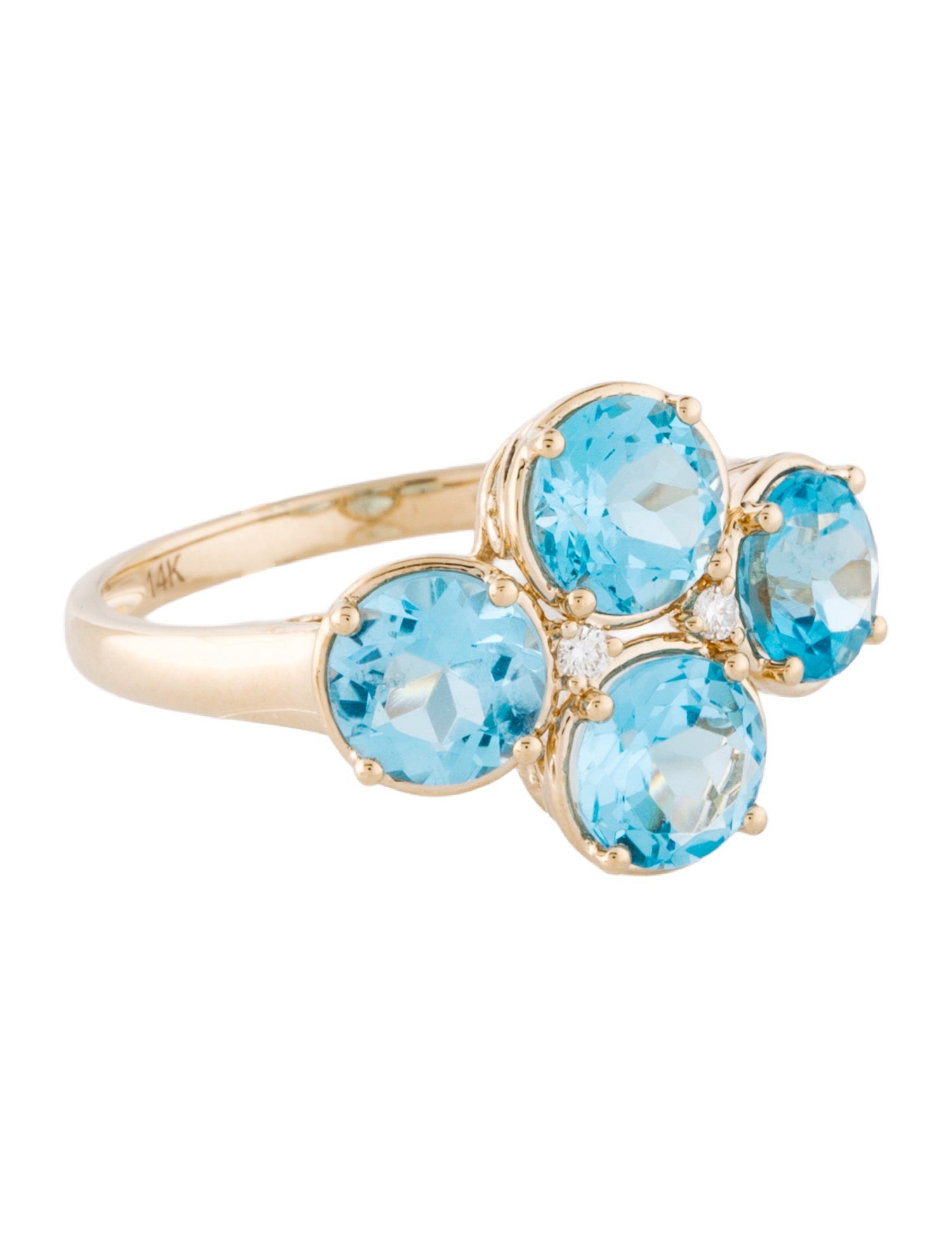 Ring 14K 3.51ctw Topaz & Diamond Cocktail