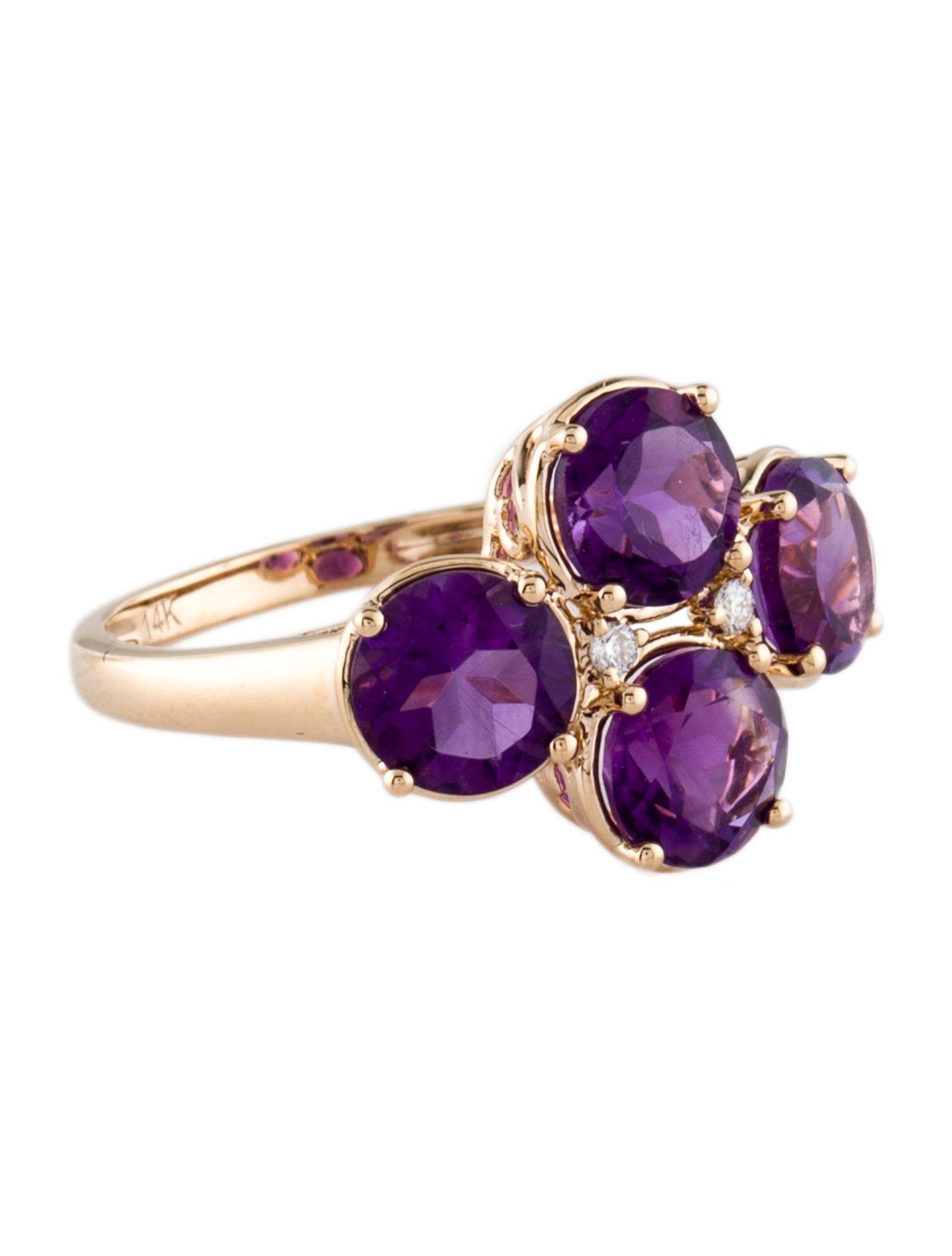Ring 14K 2.86ctw Amethyst & Diamond Cocktail Ring